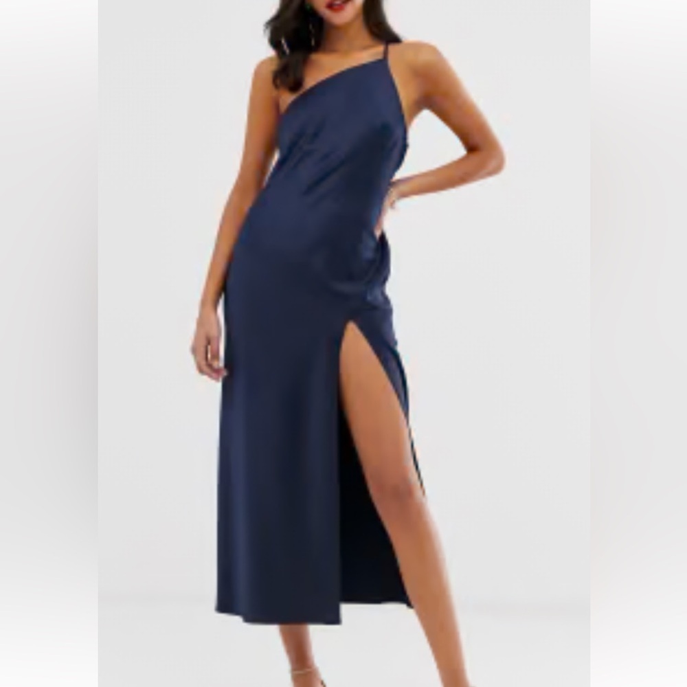 ASOS Navy One Shoulder Dress